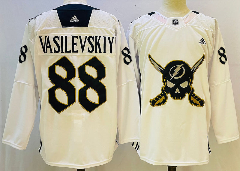Men's Tampa Bay Lightning Andrei Vasilevskiy #88 White Game Jerseys
