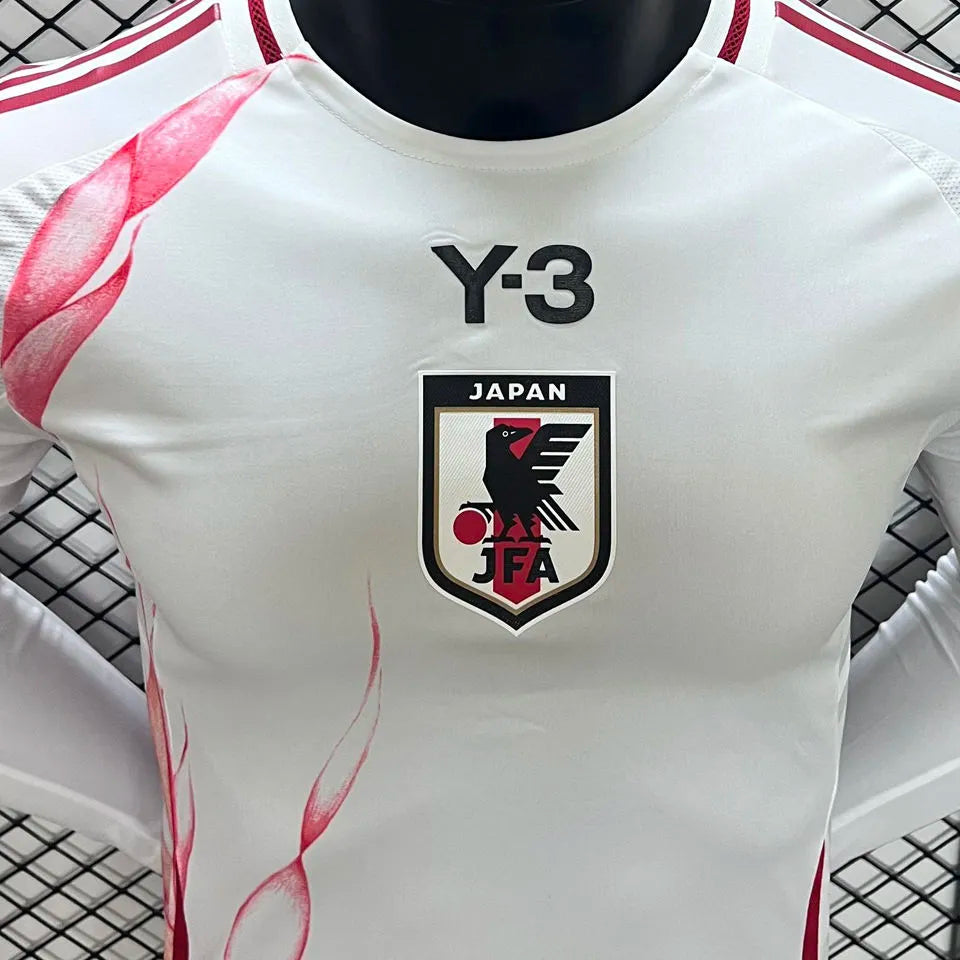 2024/25 Japan Away Y-3 White Player Version Long Sleeve Jersey Detail 2