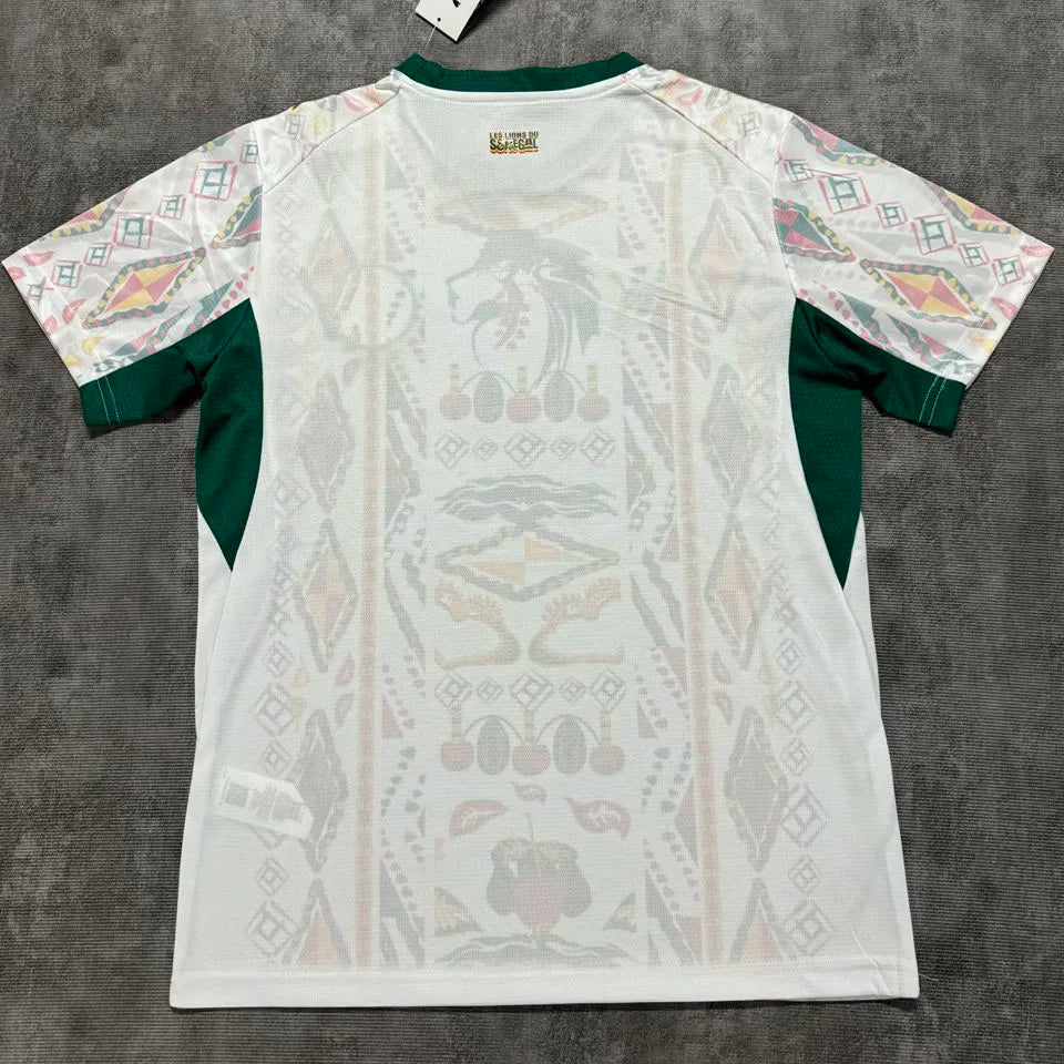 2026/27 Senegal Home White Fans Soccer Jersey (Have Right Patch 有右臂章 黑底白字） Detail 1