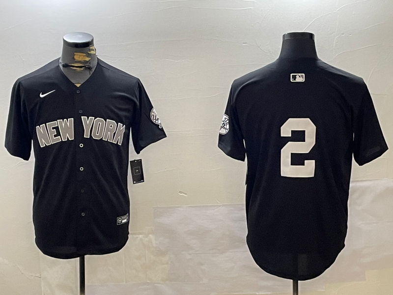 Men's New York Yankees Derek Jeter #2 Black Game Jerseys
