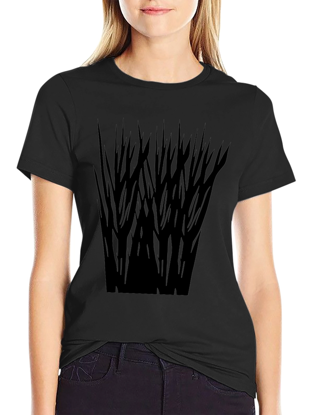 Stylish Black T-Shirt with Abstract Dark Graphic