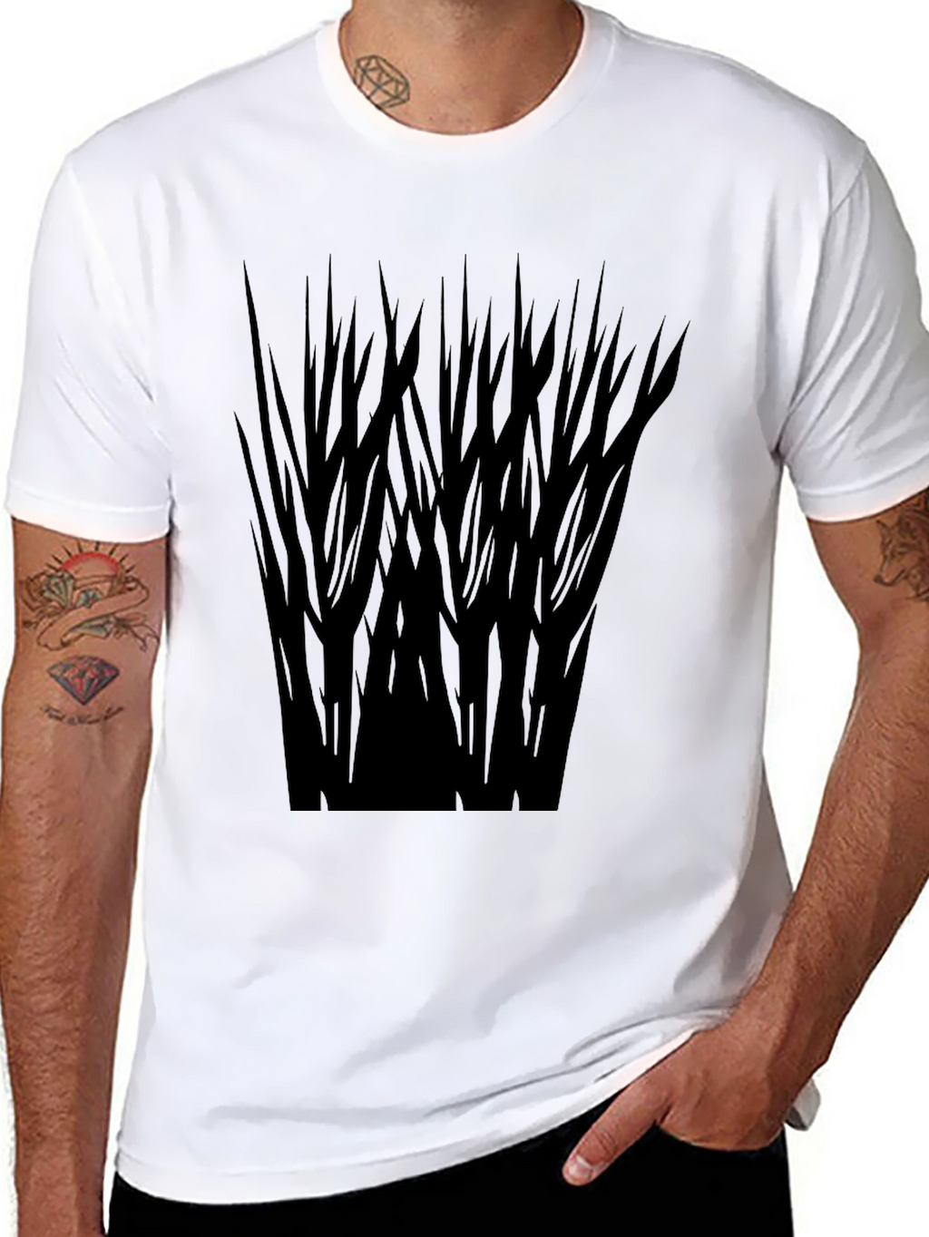 Stylish Black T-Shirt with Abstract Dark Graphic