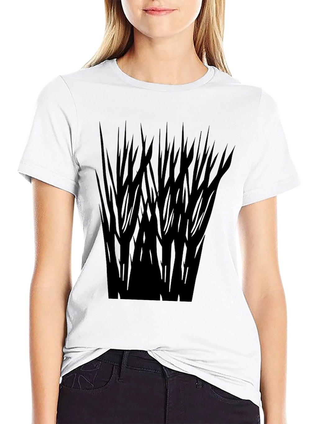 Stylish Black T-Shirt with Abstract Dark Graphic
