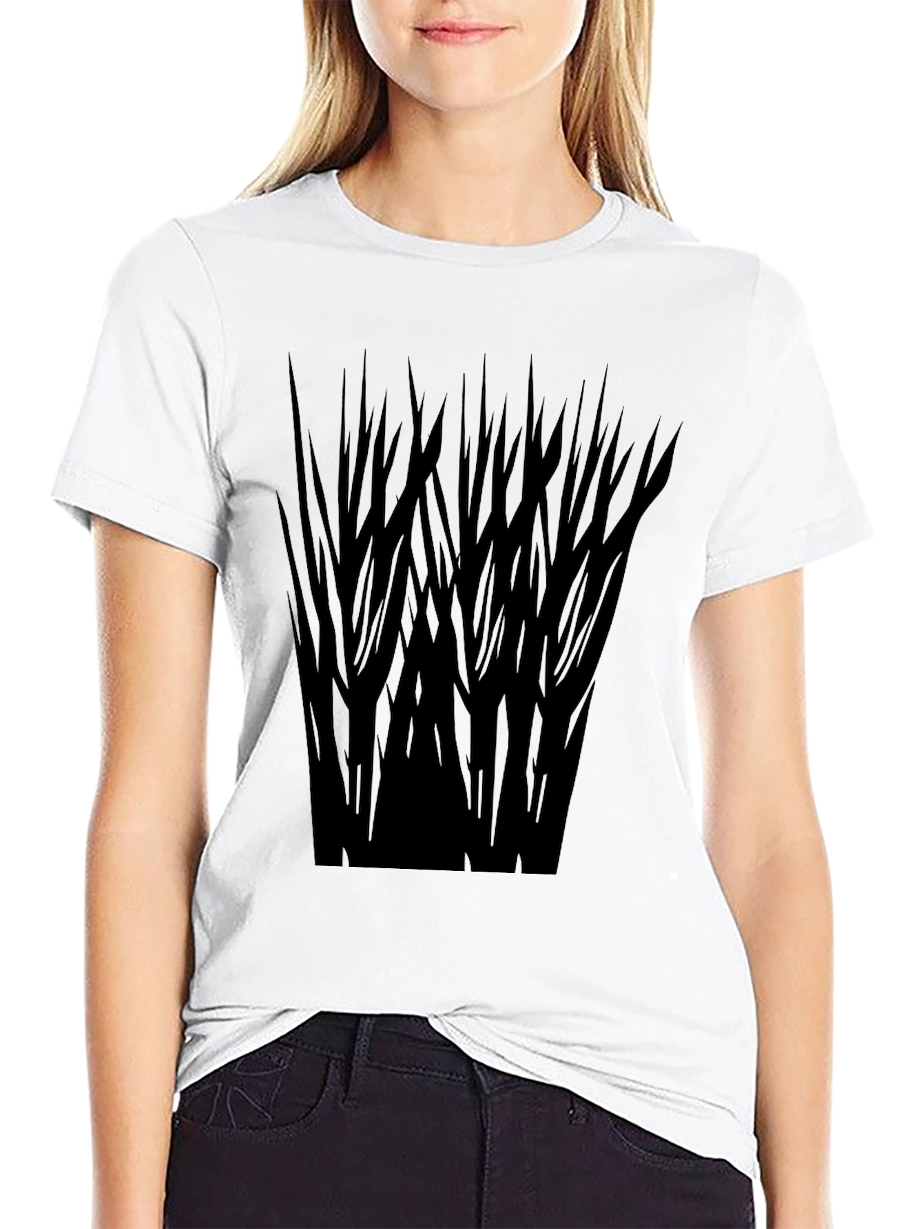 Stylish Black T-Shirt with Abstract Dark Graphic