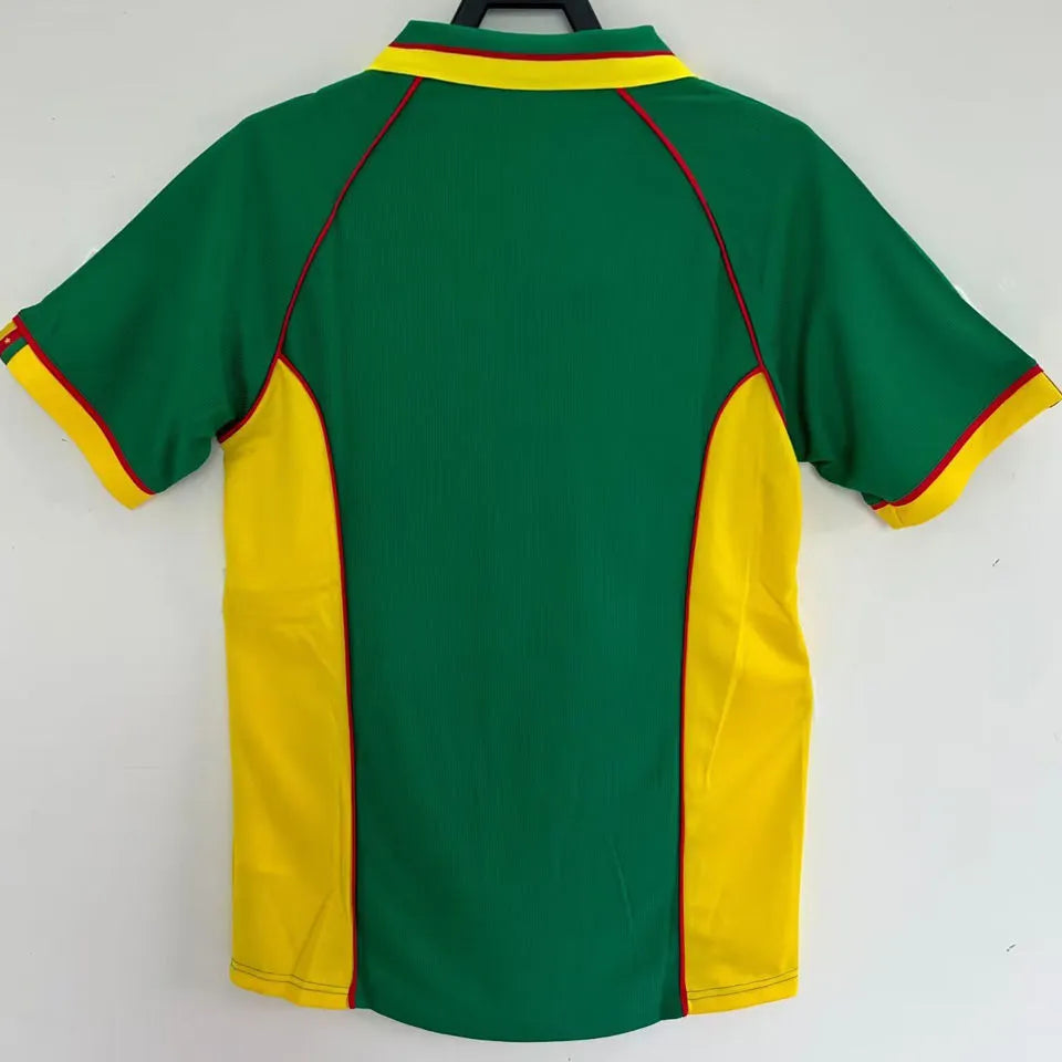 1998 Cameroun Home Green Retro Soccer Jersey Back