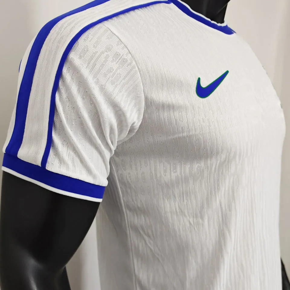 1998 Brazil White Retro Player Version Soccer Jersey 球员版 Detail 4