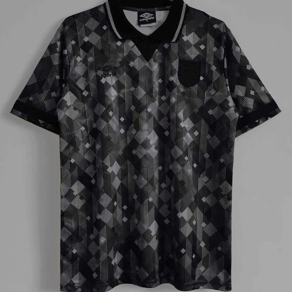 1990 England Black Special Version Retro Soccer Jersey(Have umbro 有茵宝) Front