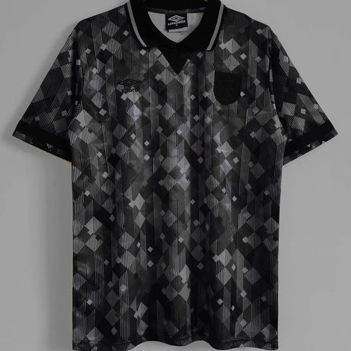 1990 England Black Special Version Retro Soccer Jersey(Have umbro 有茵宝) Front
