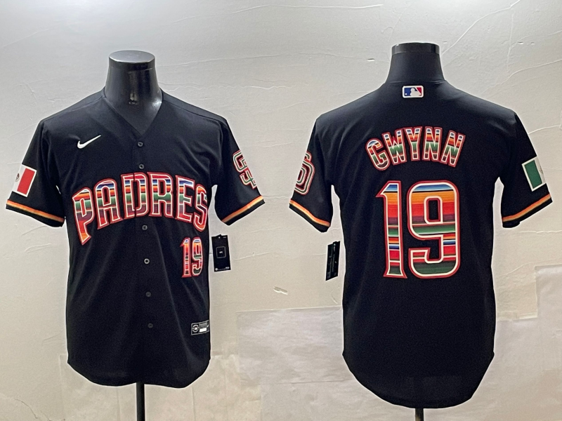 Men's San Diego Padres Tony Gwynn #19 Black Game Player Jerseys