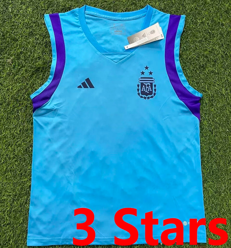 2023 Argentina Blue 3 Stars Vest Jersey 3星 Front
