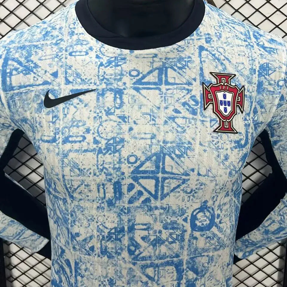 2024/25 Portugal Away Player Version Long Sleeve Jersey Detail 1