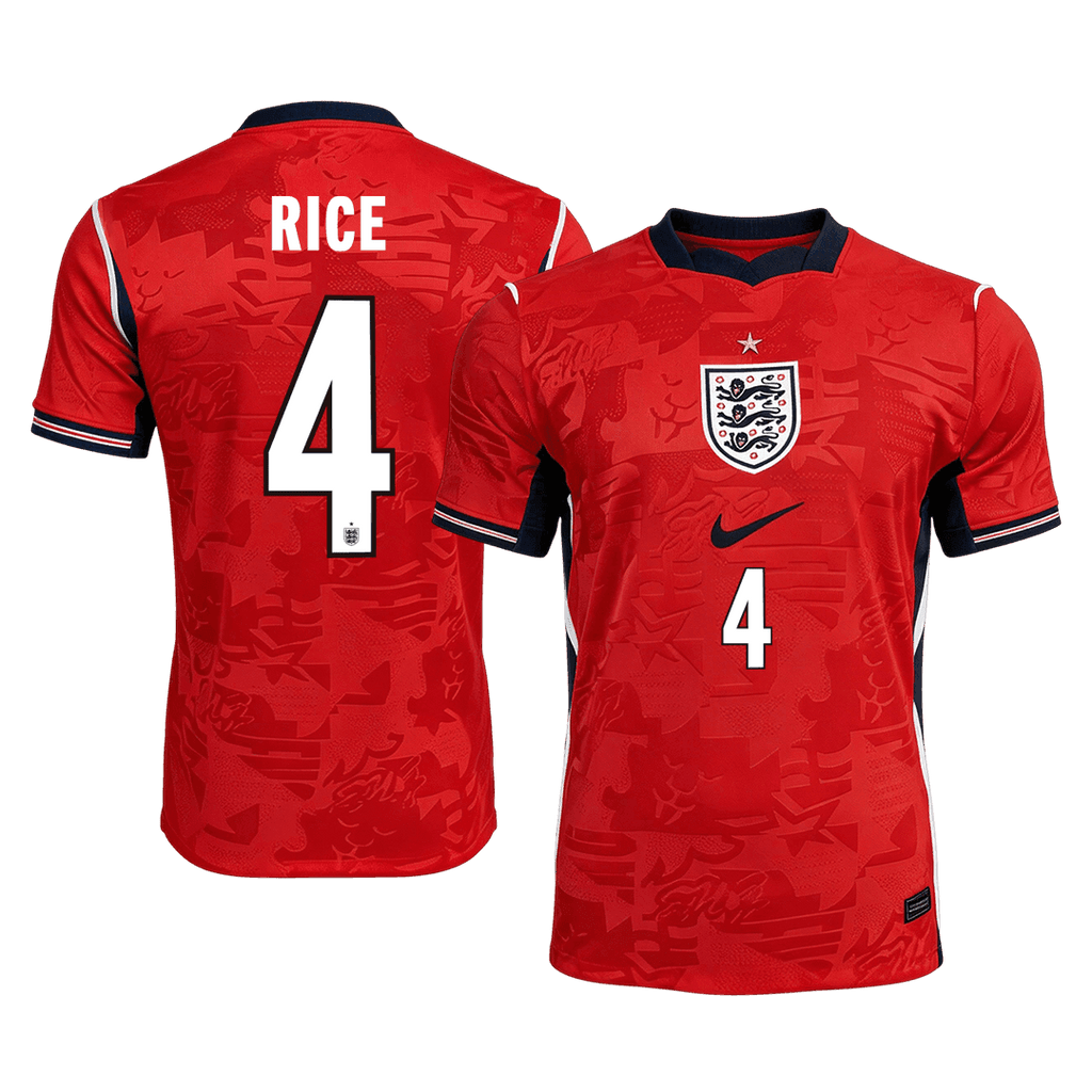 RICE #4 England Away Soccer Jersey World Cup 2026 Red Front