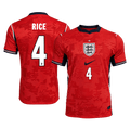 RICE #4 England Away Soccer Jersey World Cup 2026 Red Front