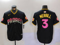 Men's San Diego Padres Jackson Merrill #3 Black Replica Player Jerseys