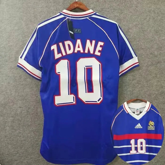 2004 France Home Blue Retro Soccer Jersey Detail 1