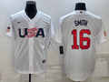 Men's 2023 World Baseball Classic #16 Will Smith USA White Jerseys