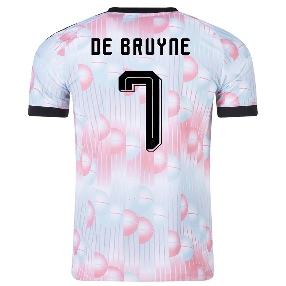 2026/27 Belgium Away Fans Soccer Jersey (Have Right Patch 有右臂章 黑底白字） Detail 4
