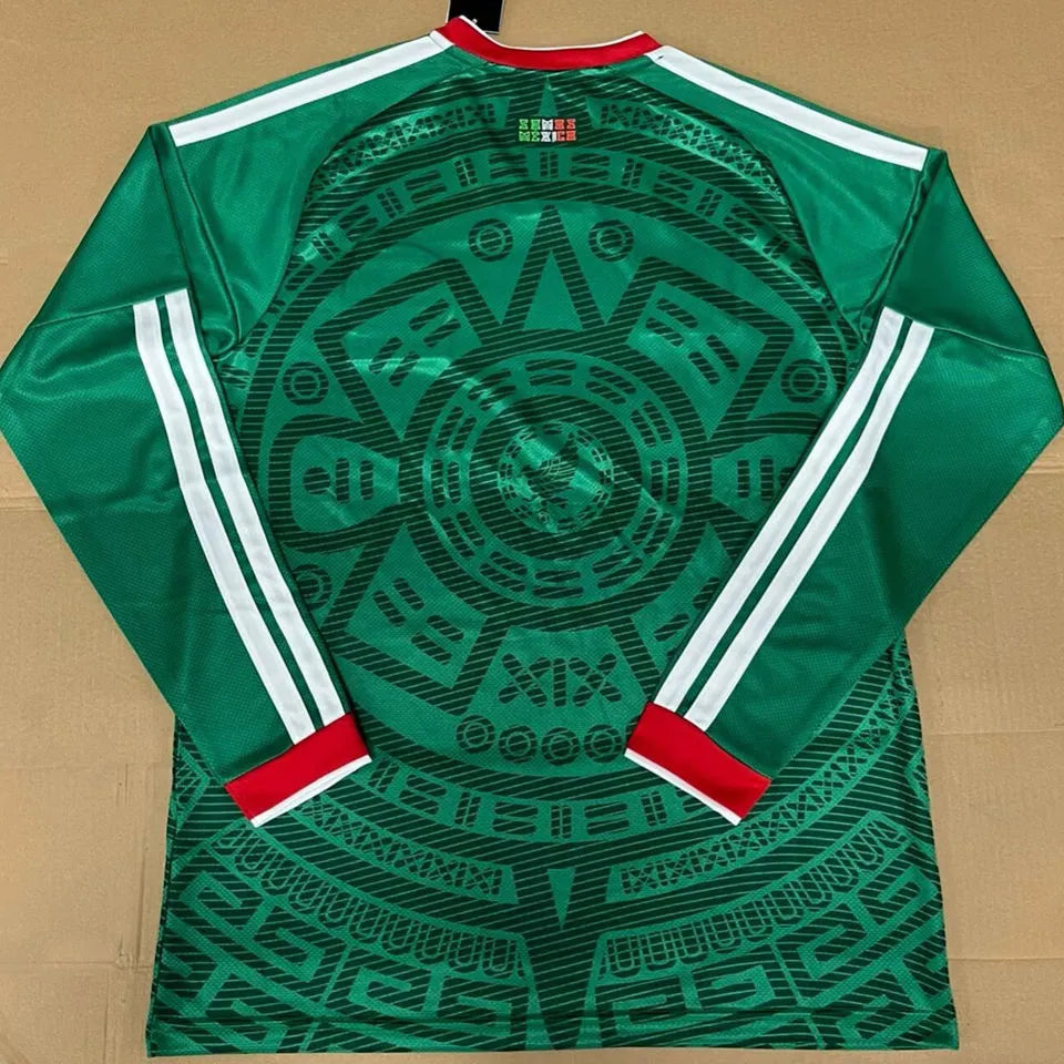 2026/27 Mexico Home Green Fans Long Sleeve Soccer Jersey Back