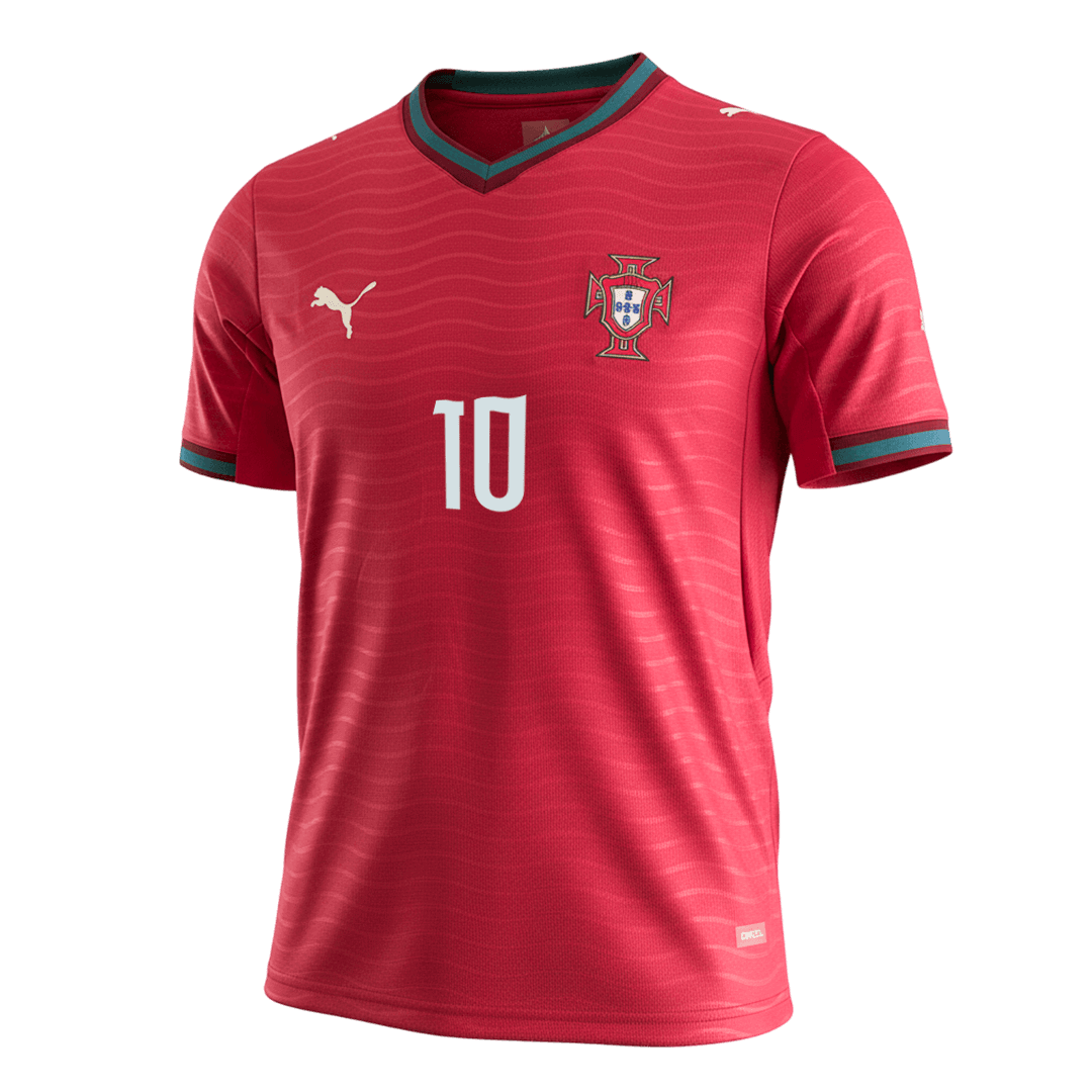 BERNARDO#10 Portugal Home Soccer Jersey World Cup 2026 Red Back