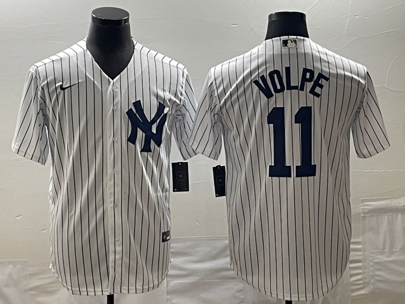 Men's New York Yankees Anthony Volpe #11 White Home Replica Player Jerseys