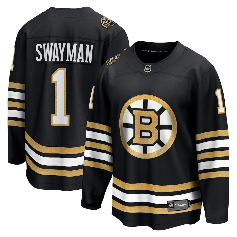 Men's Boston Bruins Jeremy Swayman #1 Black Replica Jerseys