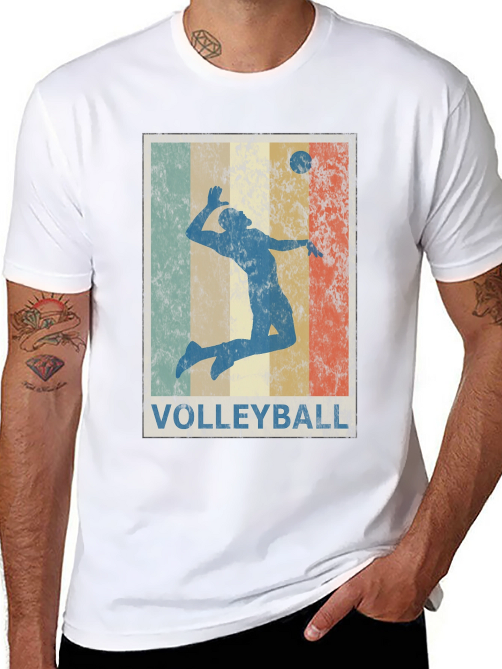 Retro Volleyball Graphic Tee - Stylish Sportswear