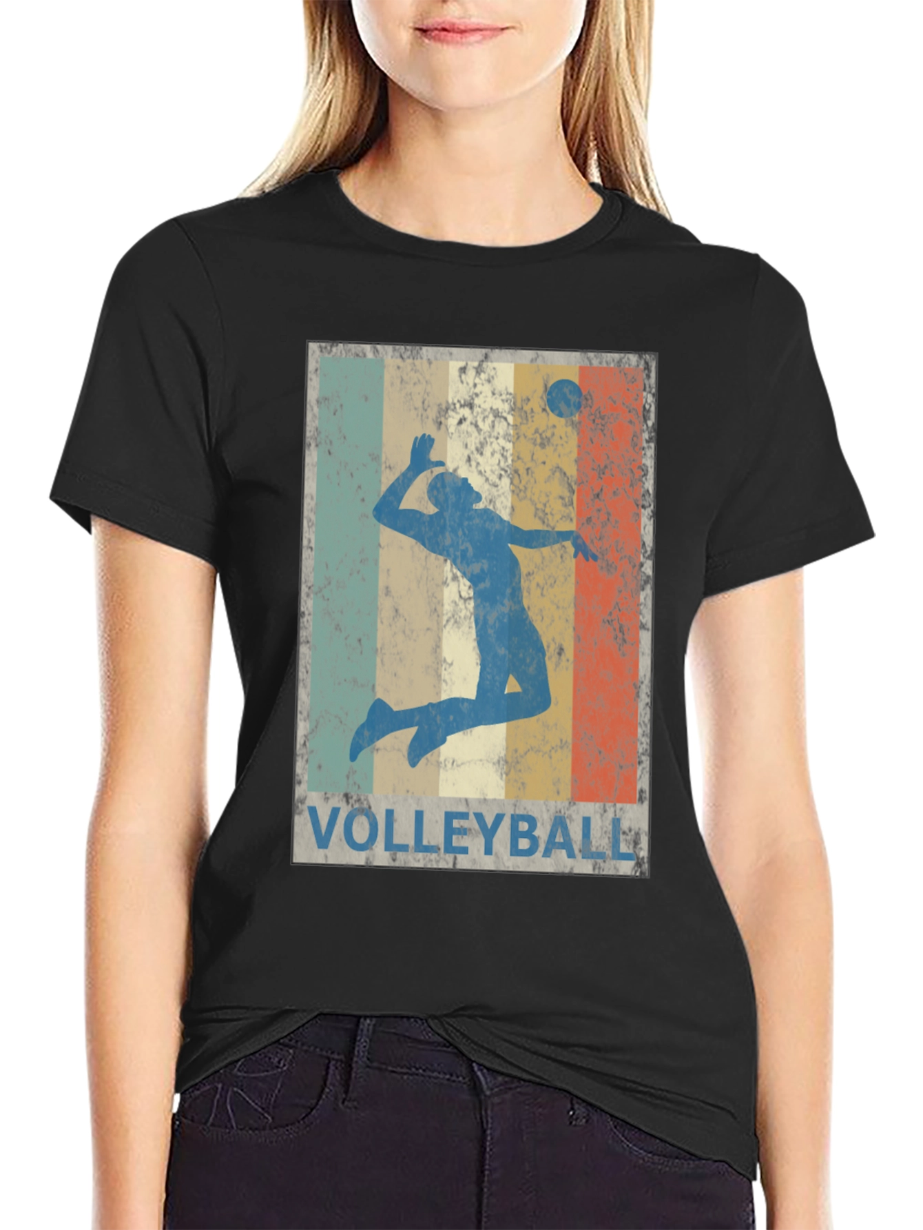 Retro Volleyball Graphic Tee - Stylish Sportswear
