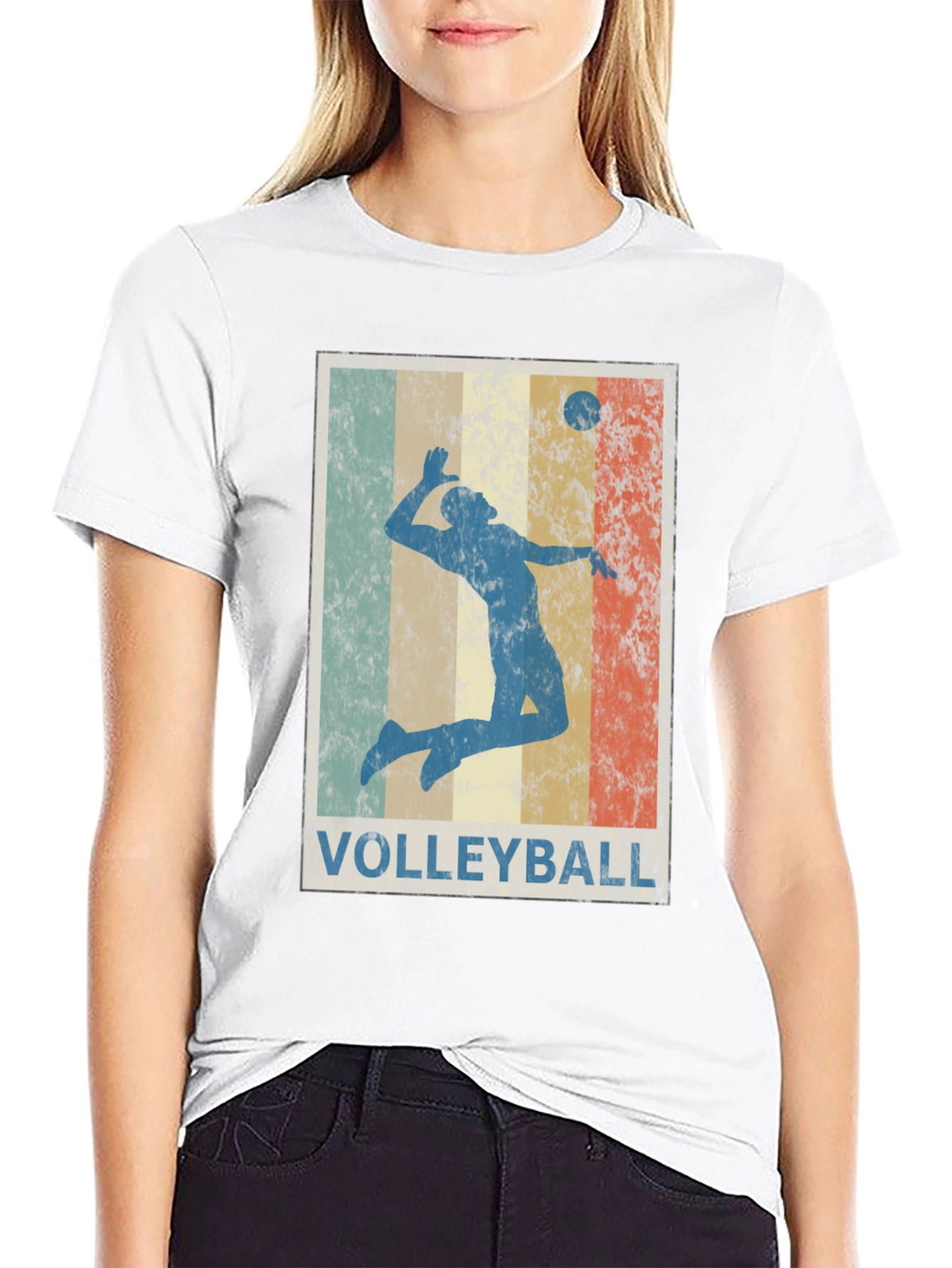 Retro Volleyball Graphic Tee - Stylish Sportswear