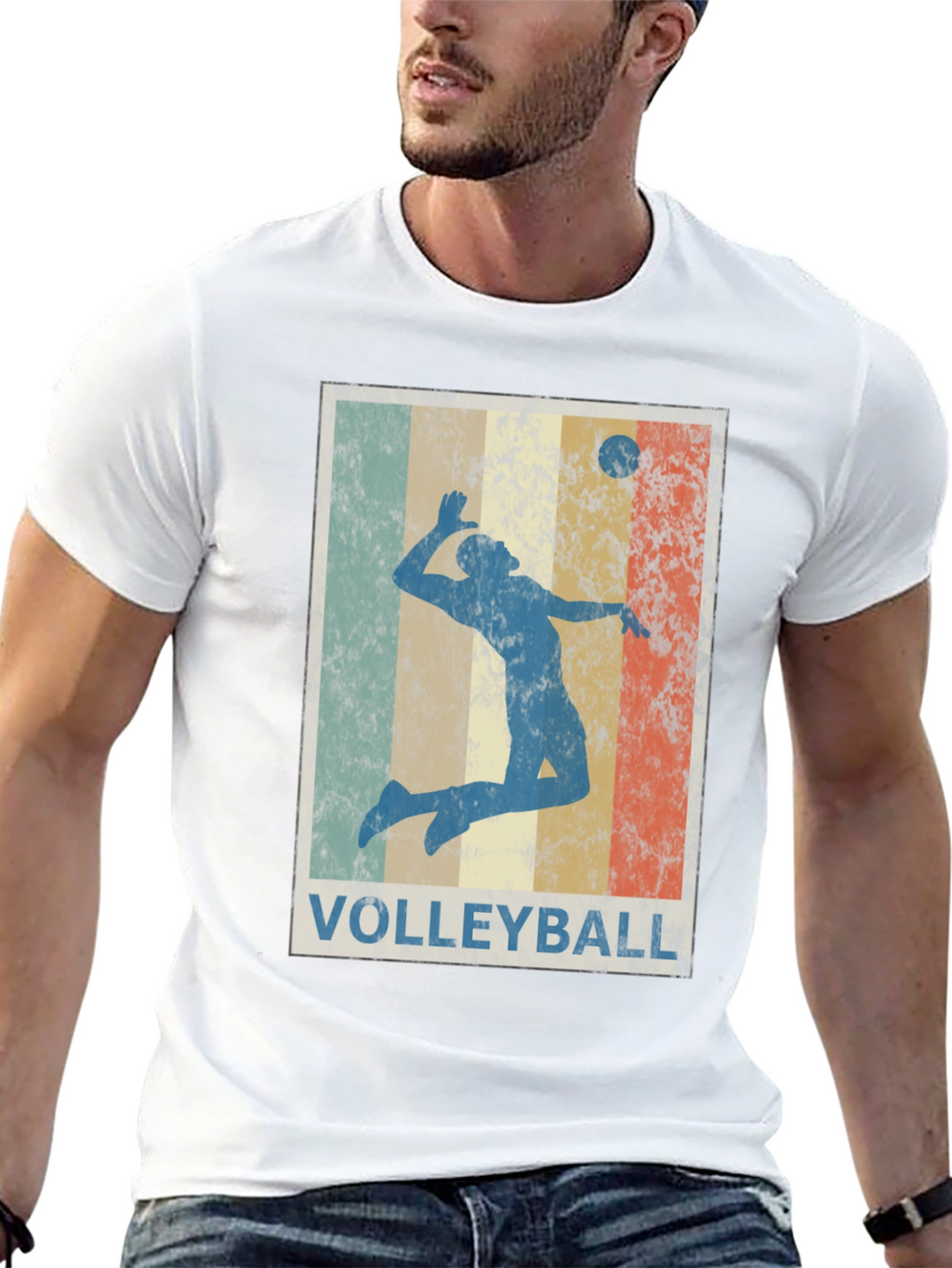 Retro Volleyball Graphic Tee - Stylish Sportswear