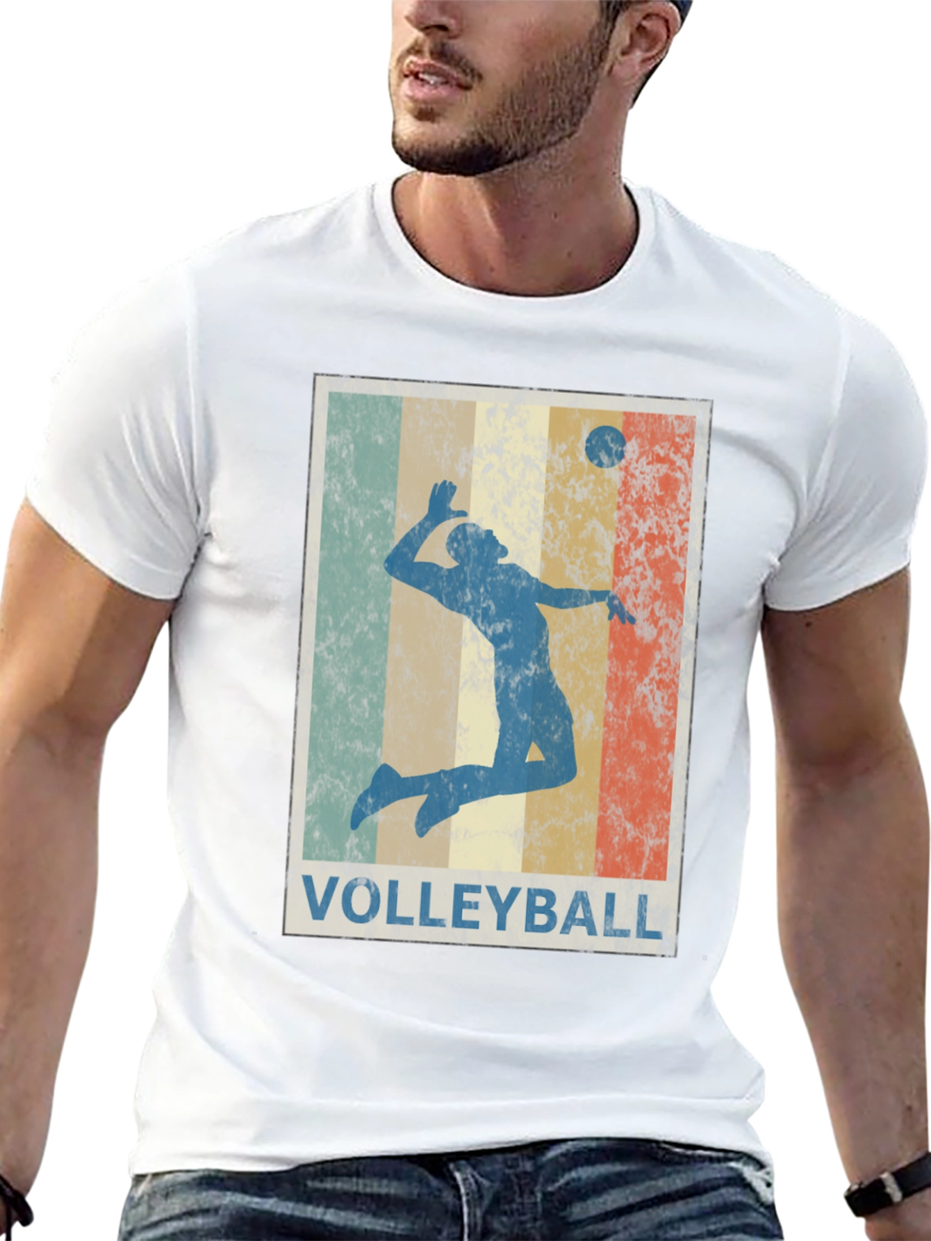 Retro Volleyball Graphic Tee - Stylish Sportswear