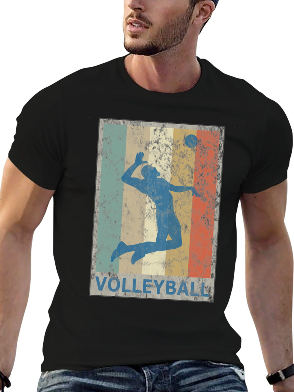 Retro Volleyball Graphic Tee - Stylish Sportswear