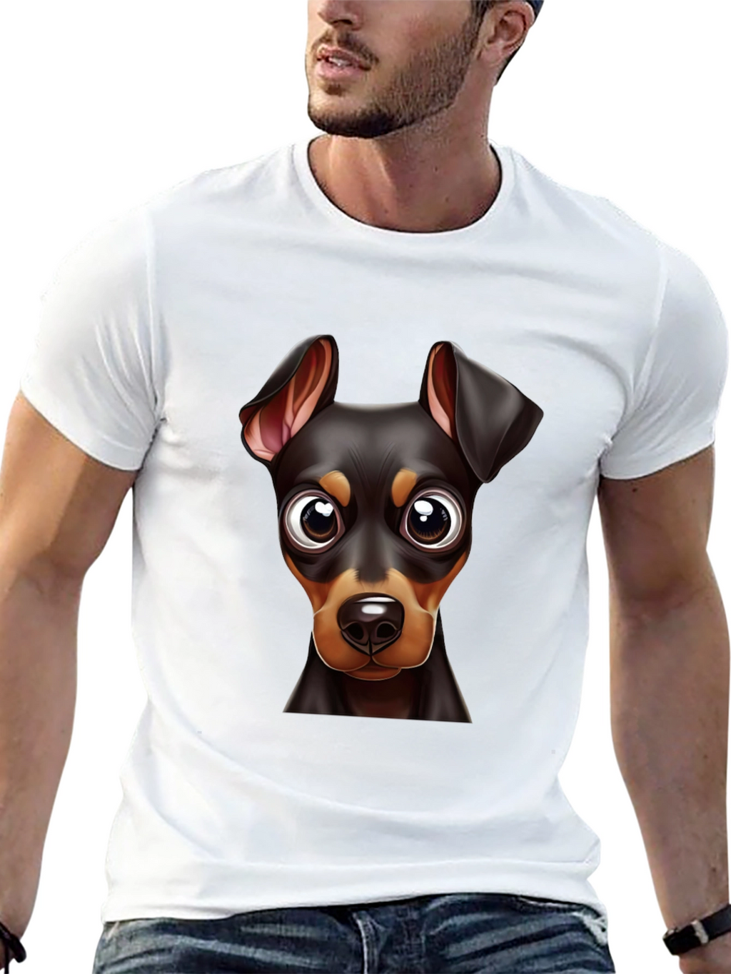 Dog Breed Graphic Print Tee - Black