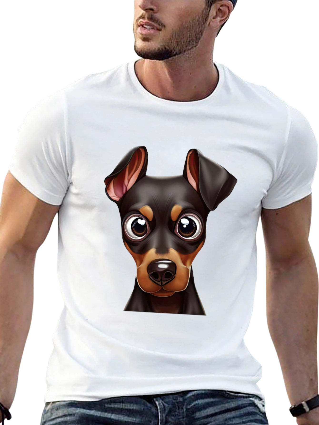 Dog Breed Graphic Print Tee - Black