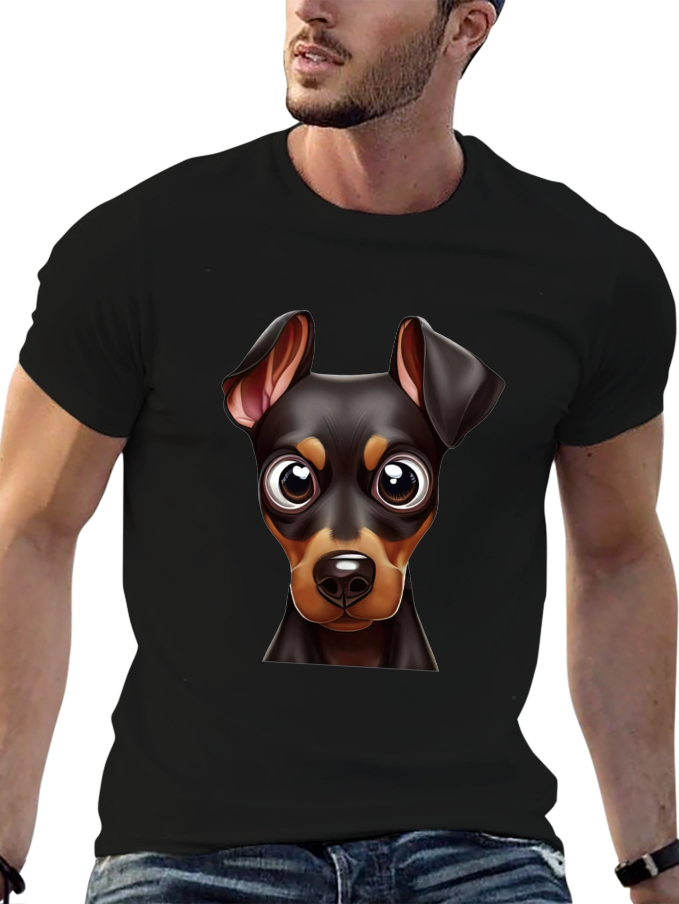 Dog Breed Graphic Print Tee - Black