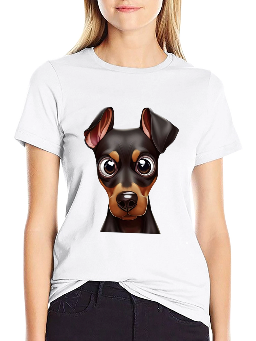Dog Breed Graphic Print Tee - Black
