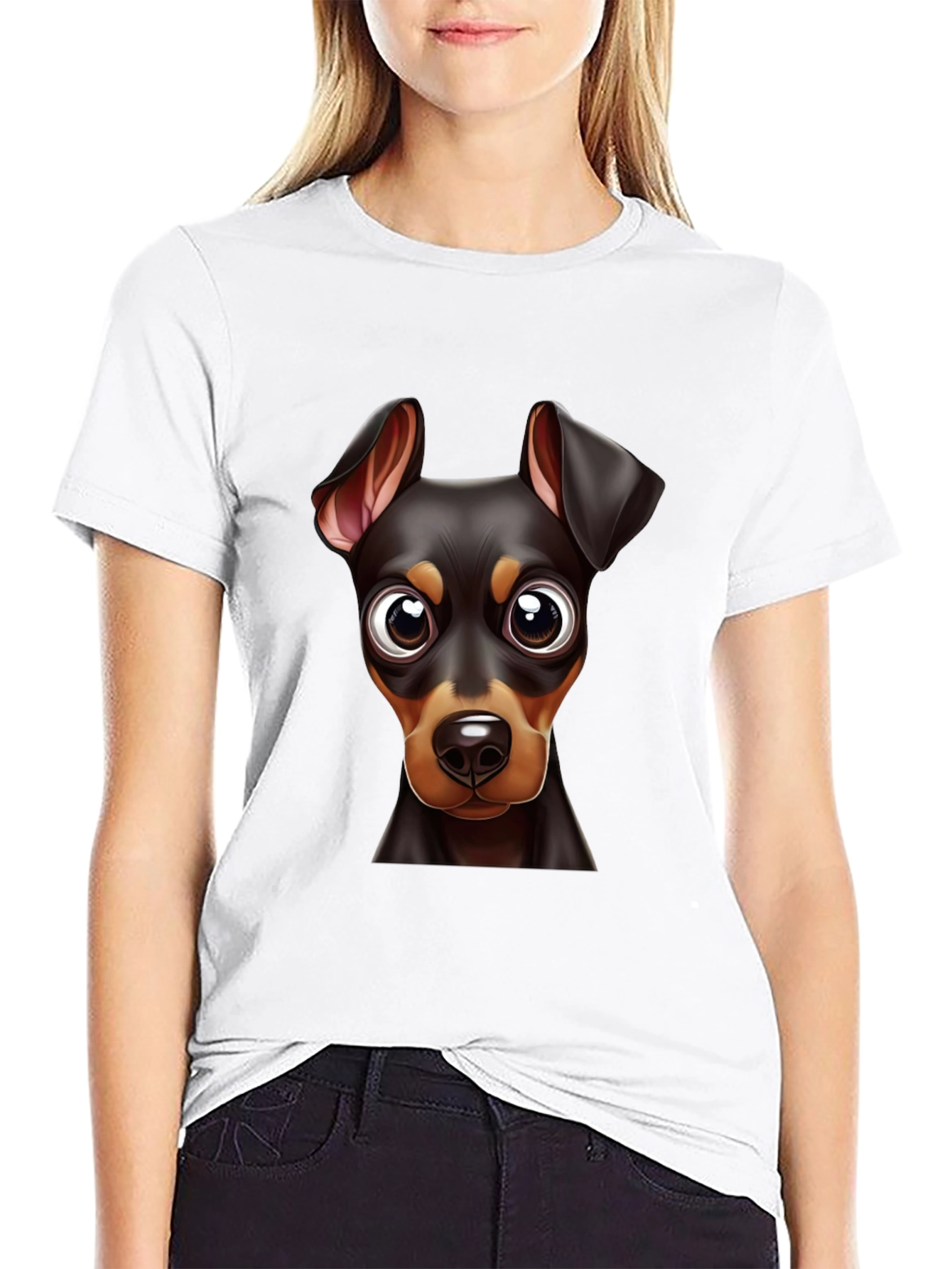 Dog Breed Graphic Print Tee - Black