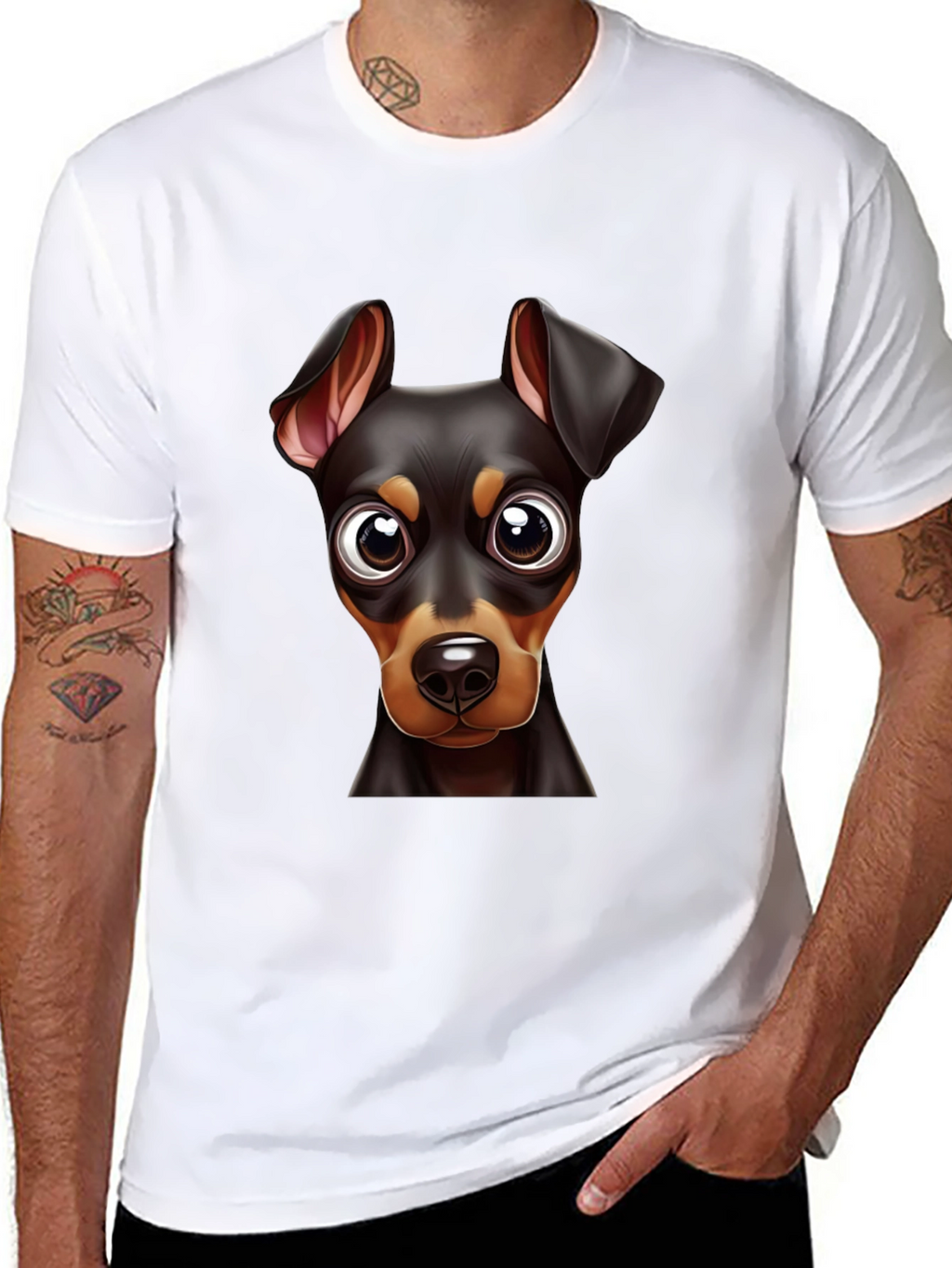 Dog Breed Graphic Print Tee - Black