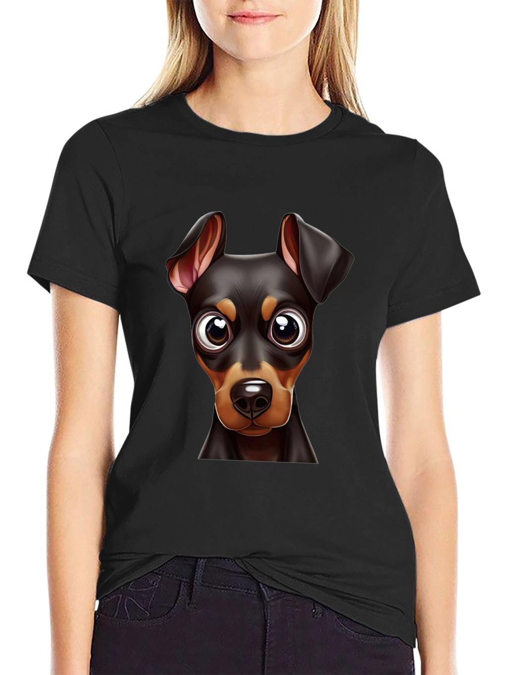 Dog Breed Graphic Print Tee - Black
