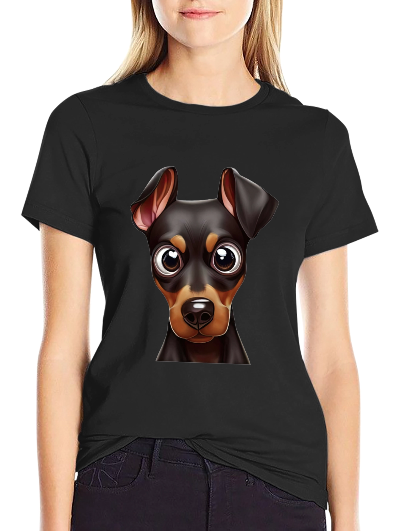 Dog Breed Graphic Print Tee - Black