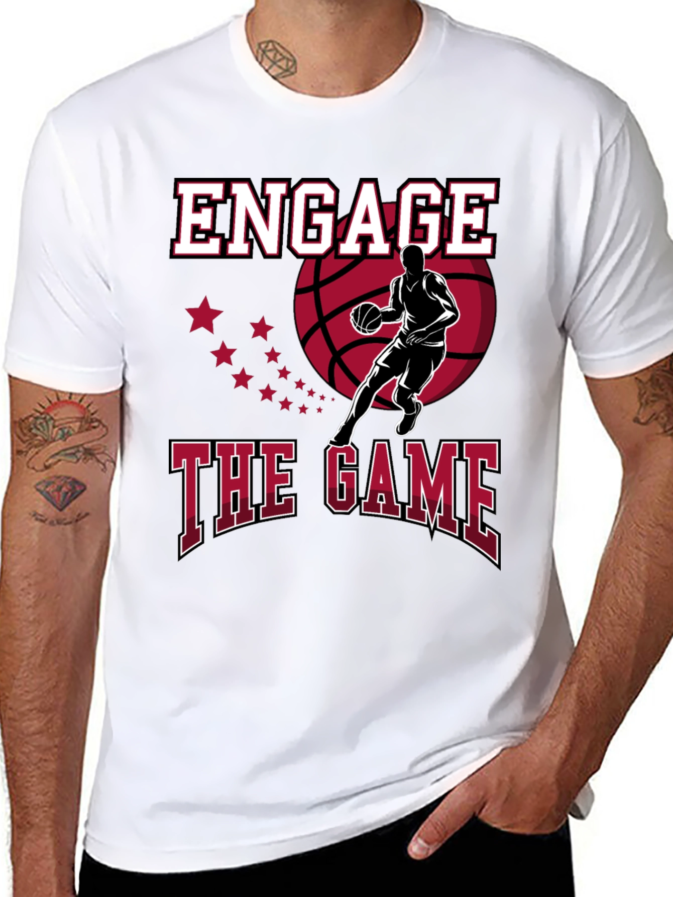 Engage the Game Graphic Tee - Basketball Fan Apparel