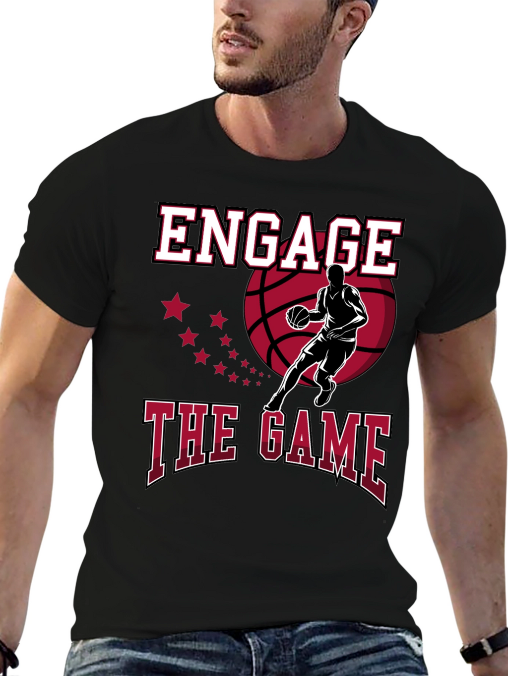 Engage the Game Graphic Tee - Basketball Fan Apparel