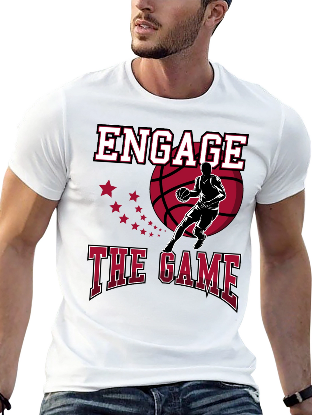 Engage the Game Graphic Tee - Basketball Fan Apparel