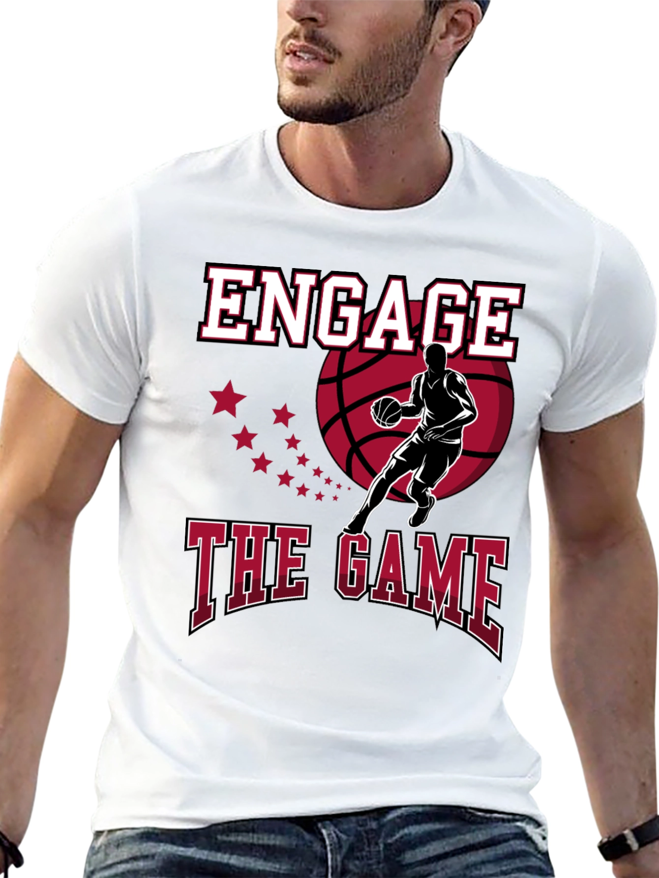 Engage the Game Graphic Tee - Basketball Fan Apparel