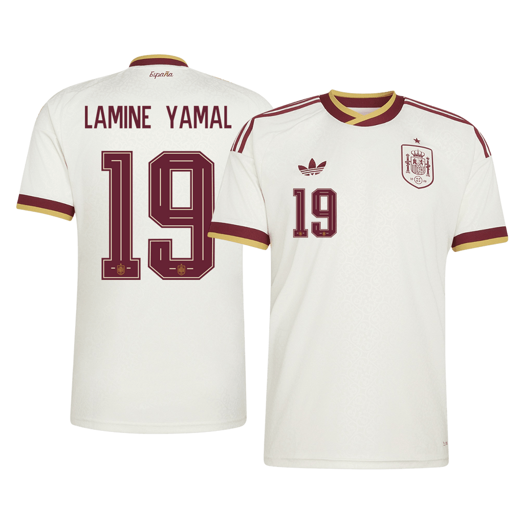 LAMINE YAMAL #19 Spain Away Soccer Jersey World Cup 2026 White Front