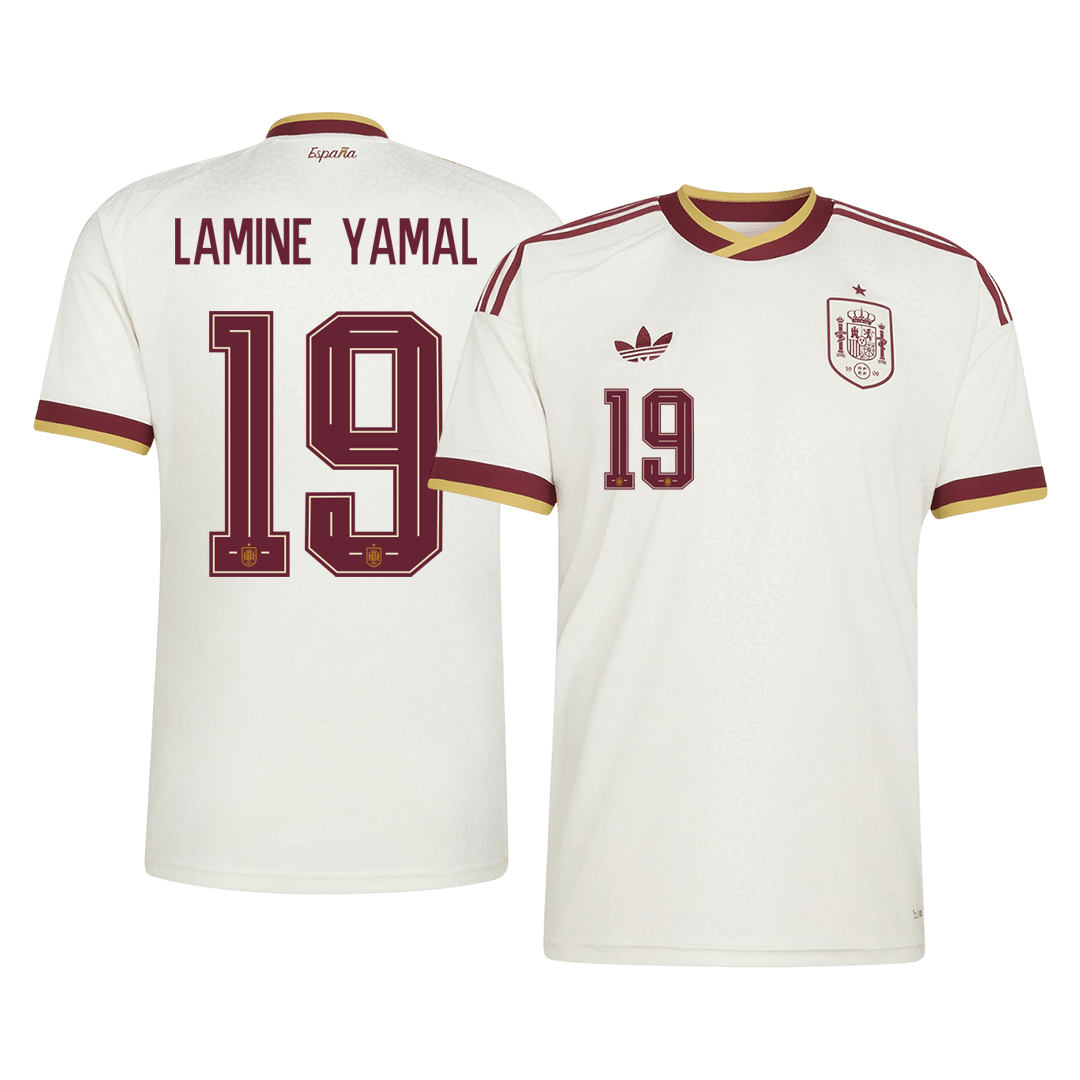 LAMINE YAMAL #19 Spain Away Soccer Jersey World Cup 2026 White Front