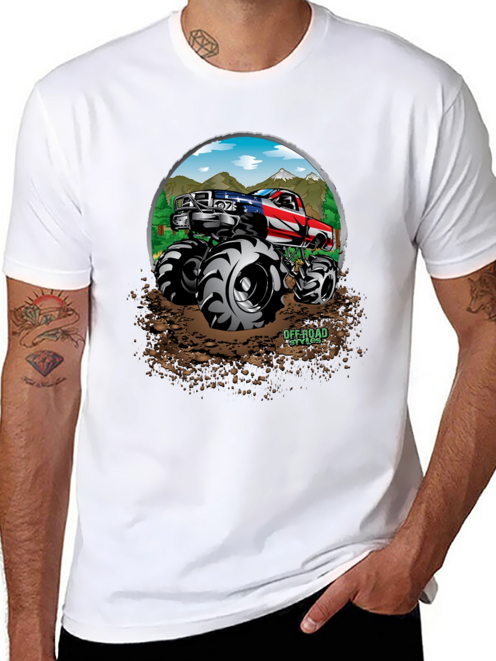 Off-Road Truck Graphic Tee - Patriotic Monster Truck Design