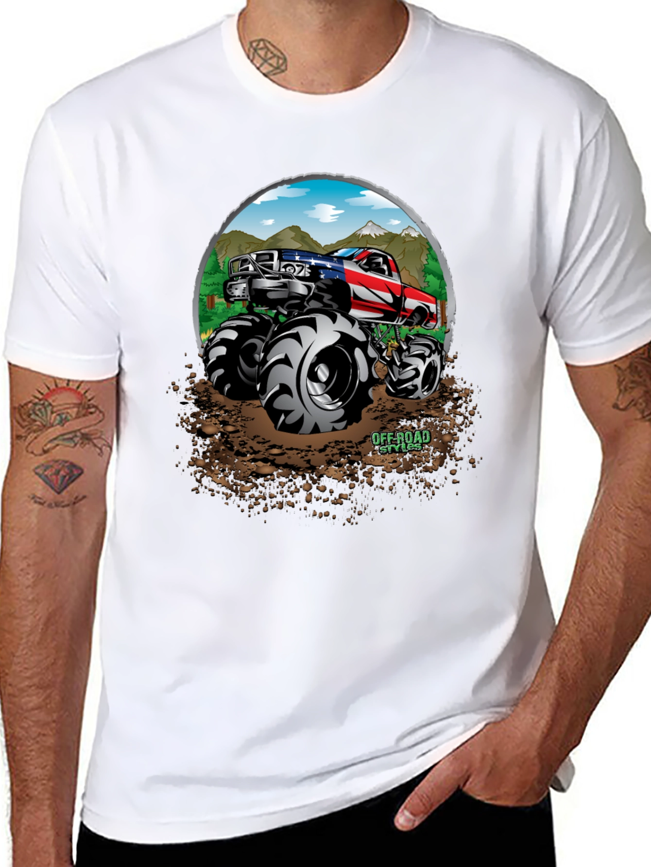 Off-Road Truck Graphic Tee - Patriotic Monster Truck Design