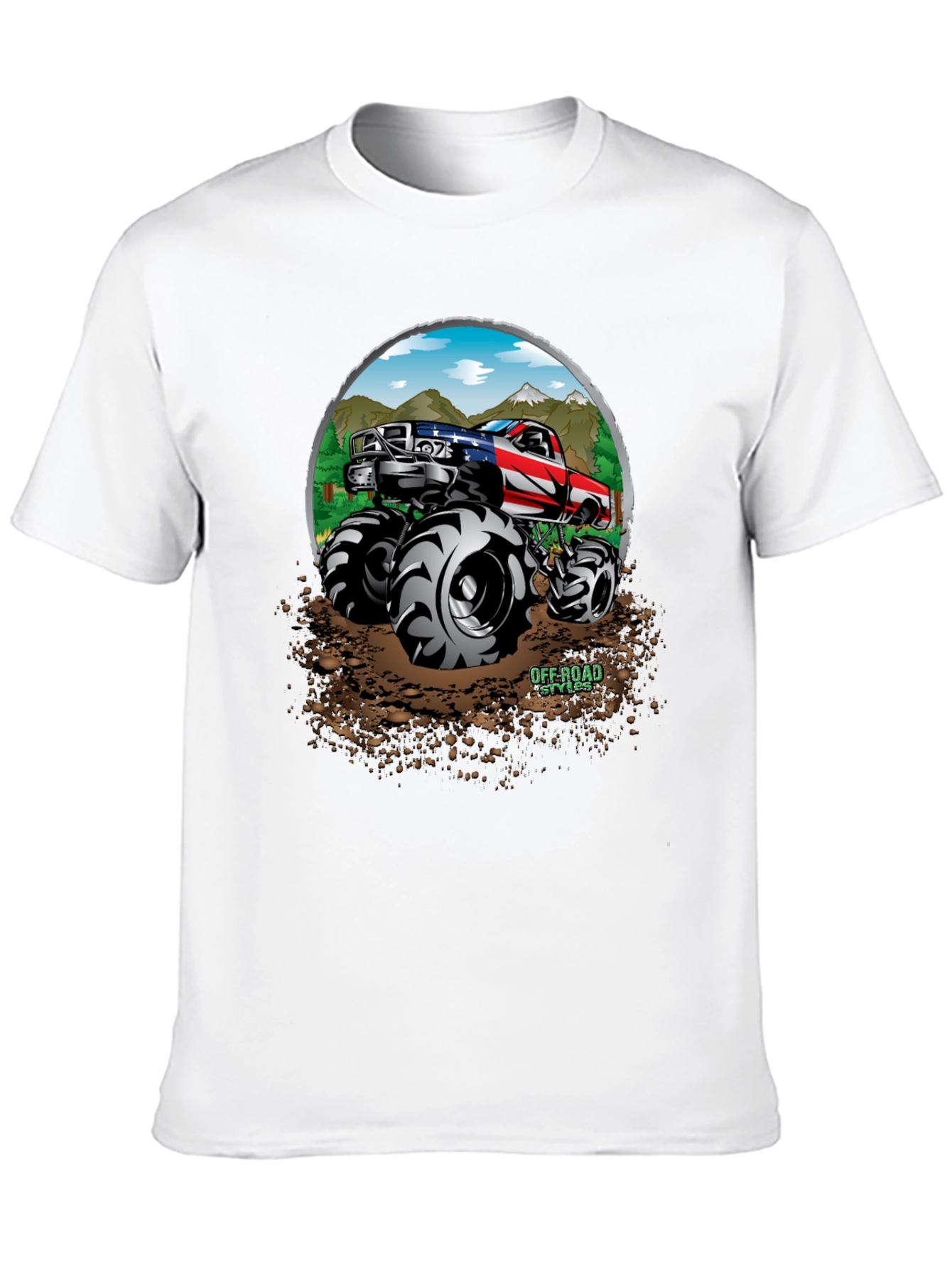 Off-Road Truck Graphic Tee - Patriotic Monster Truck Design
