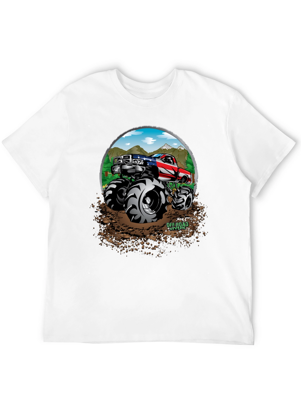Off-Road Truck Graphic Tee - Patriotic Monster Truck Design