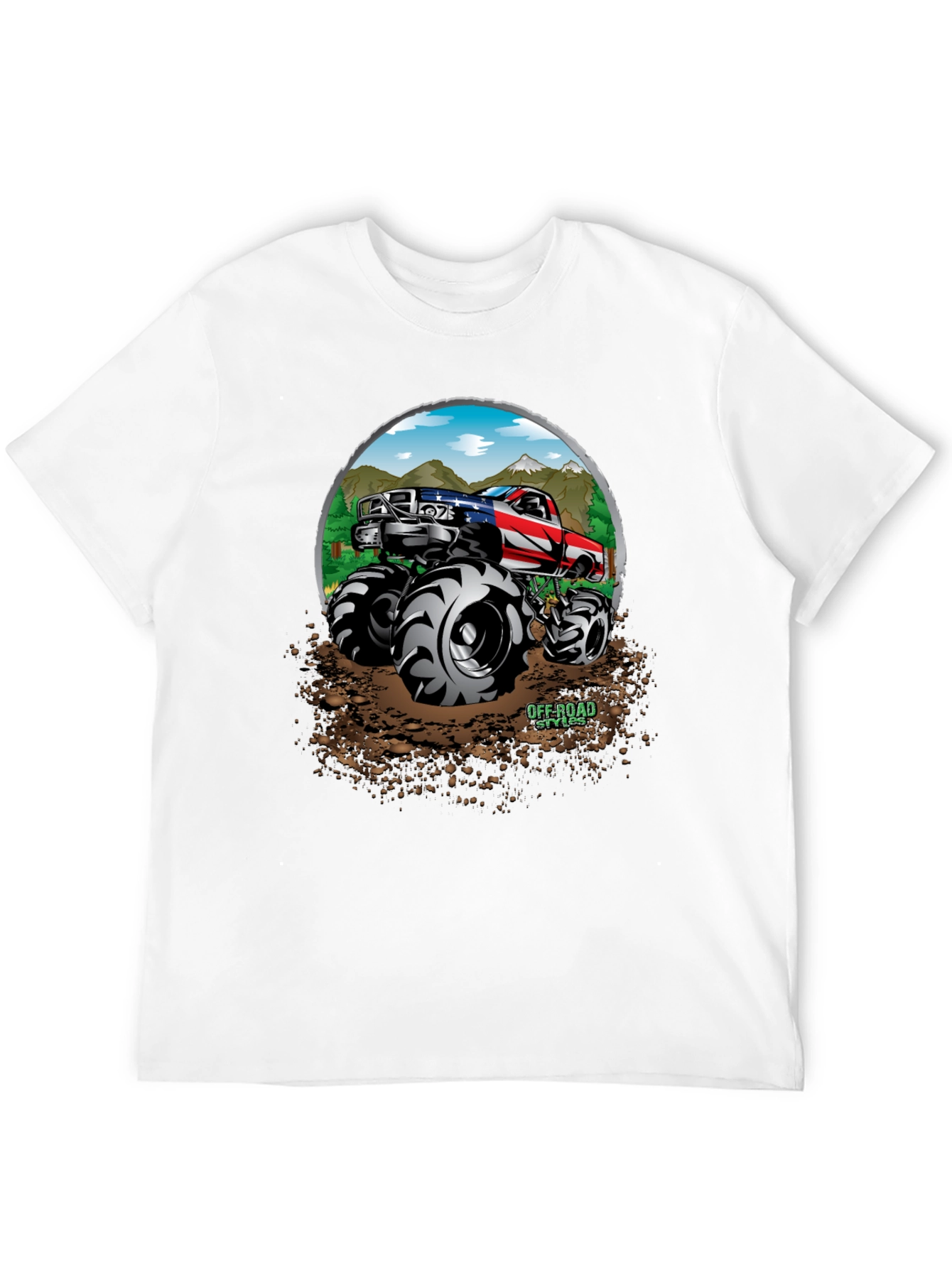 Off-Road Truck Graphic Tee - Patriotic Monster Truck Design